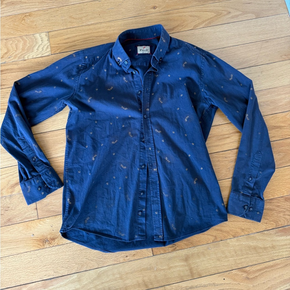 Pigal Slim Fit Navy Shirt